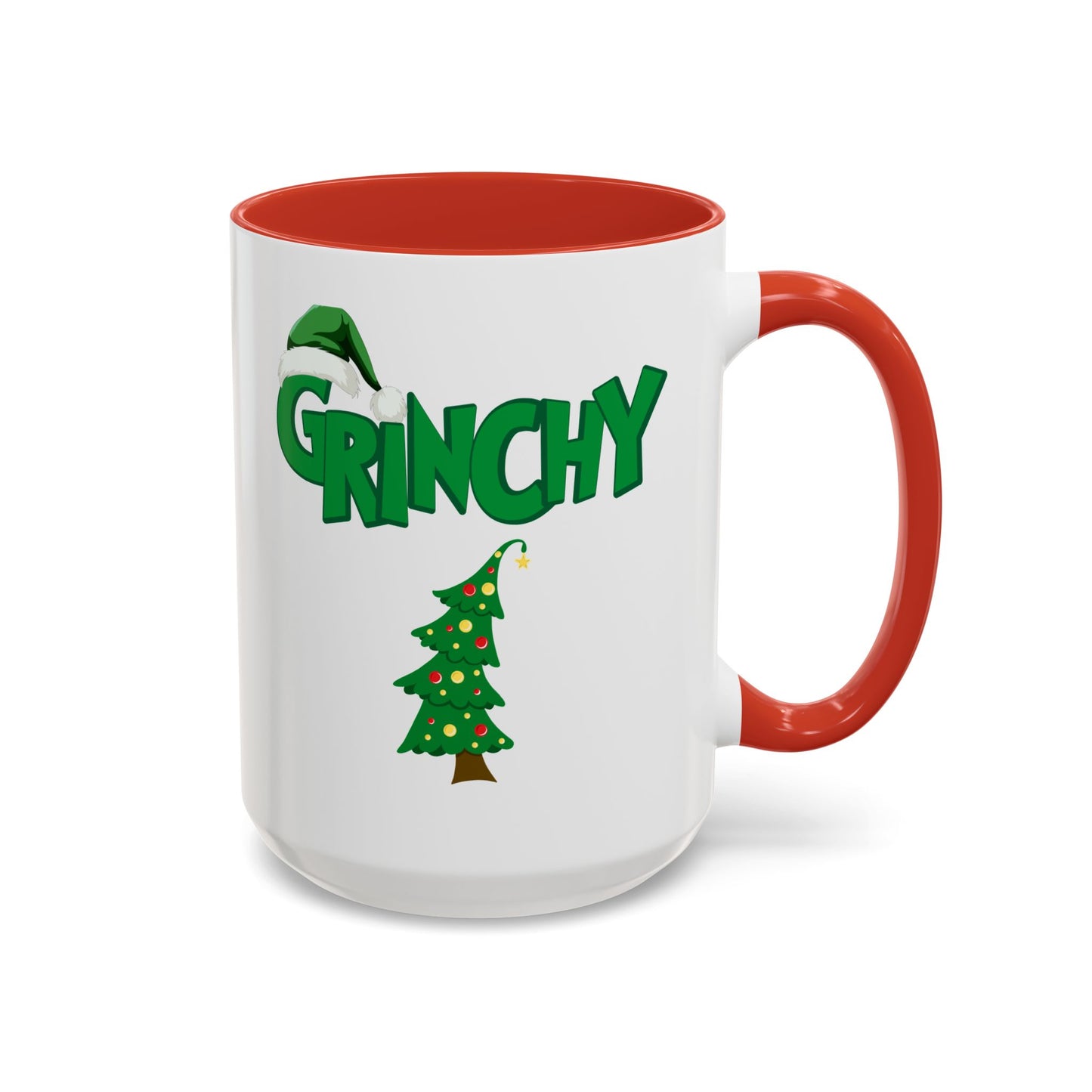 Grinchy Mug - black and red handles