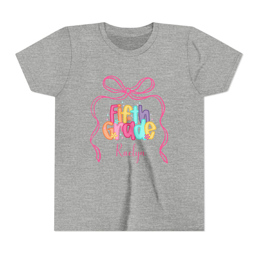 Personalized Girls Fifth Grade Shirt, Custom First Day of School Shirt, Back to School Shirt, 5th Grade Shirt with Name