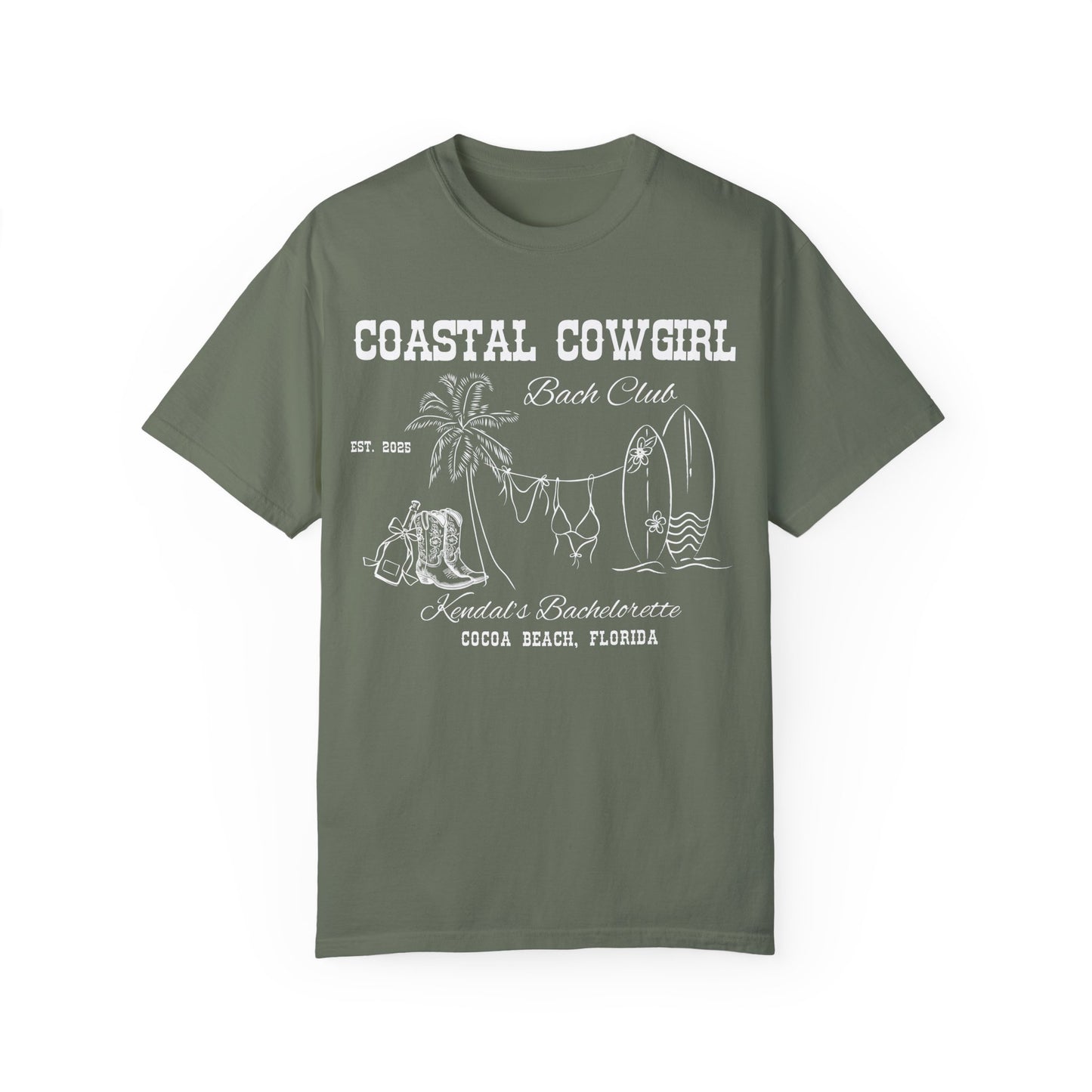 White Custom Bachelorette Coastal Cowgirl Shirt, Comfort Colors Beach Bachelorette Party Shirts, Boho Beachy Bridesmaid Gifts