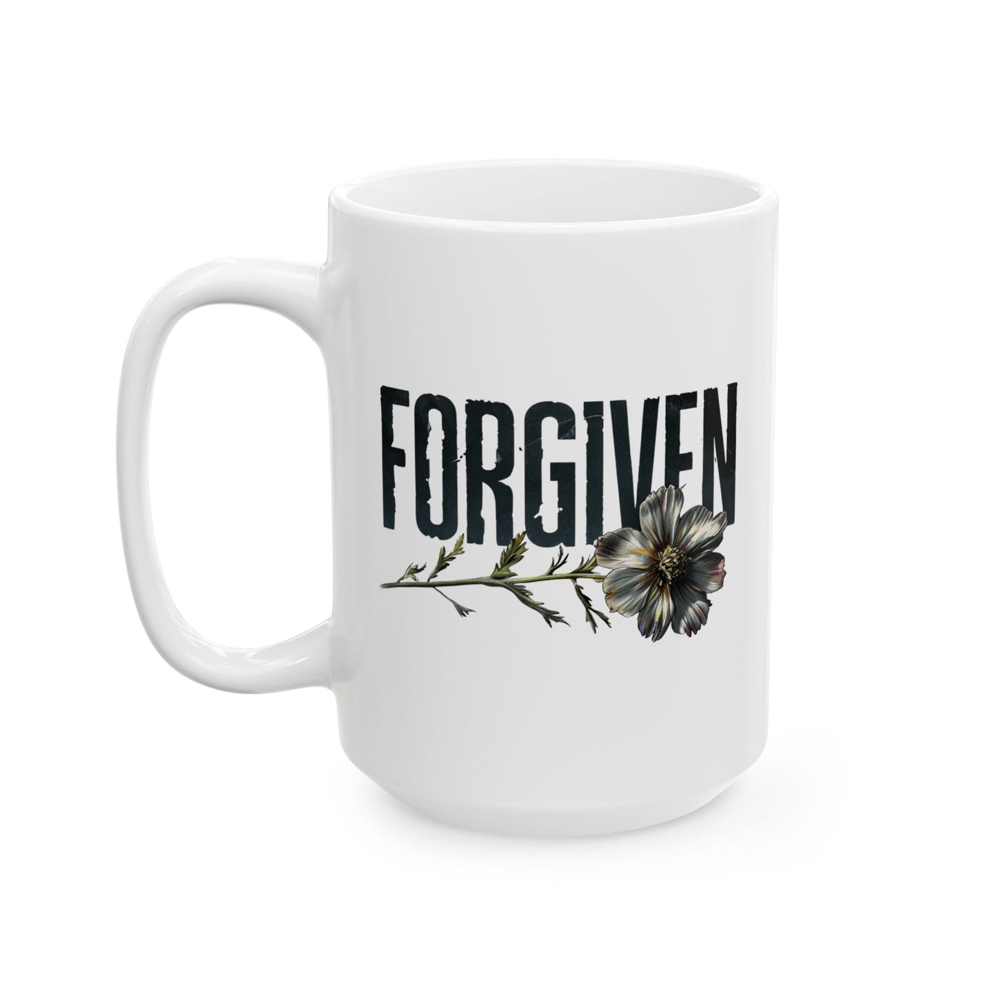 White Forgiven Wild Flower Mug