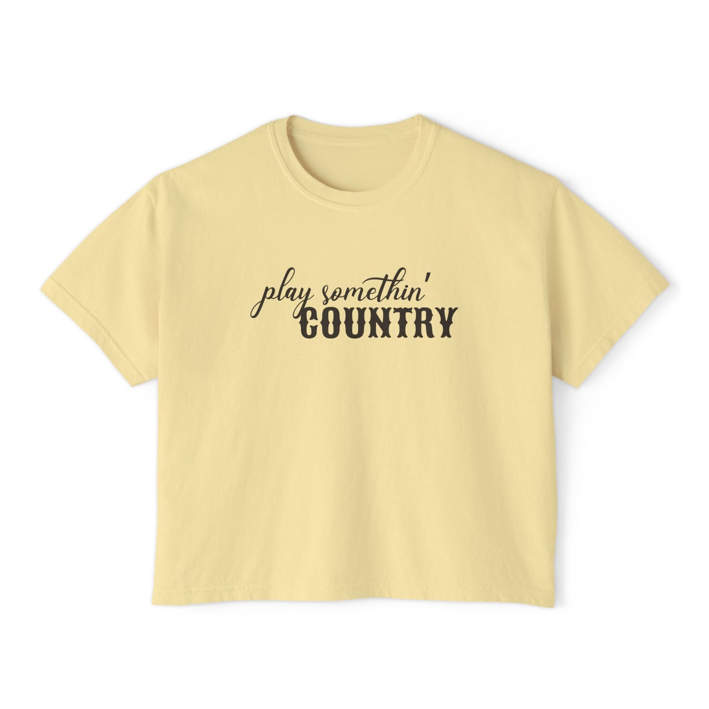 Play Something Country Boxy Tee, Comfort Colors Country Music Festival Shirt