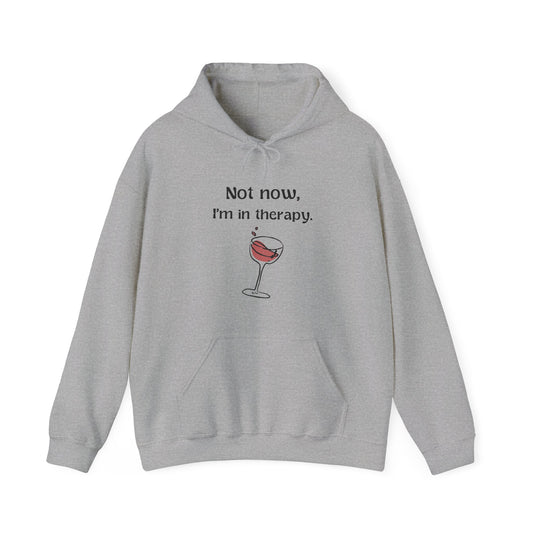 Not Now, I'm in Therapy Shirt Wine Therapy Hoodie Funny Wine Sweatshirt Wine Gift Therapy Gift for Friend Gift for Her
