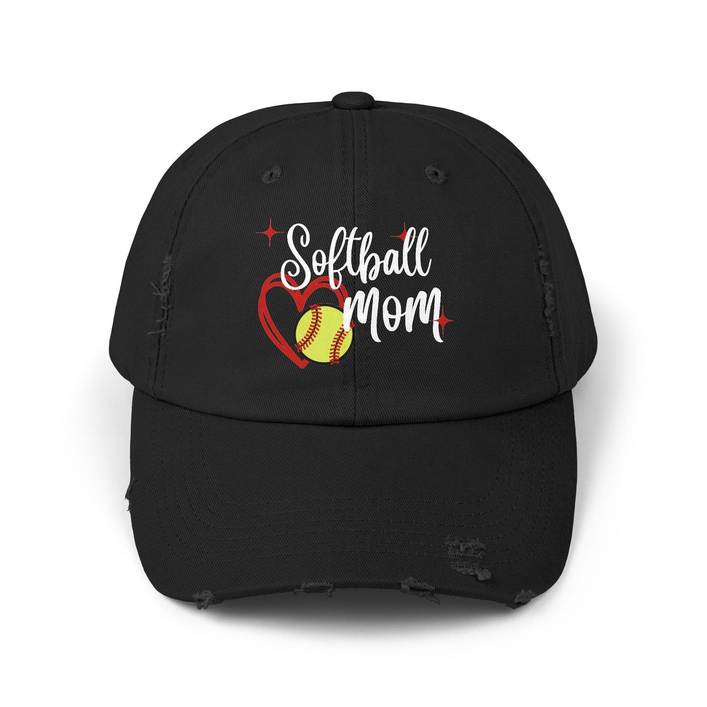 Softball Mom Hat Gift for Mom Softball Heart Hat Gift for Her Cute Softball Hat Mother's Day Gift for Softball Mom
