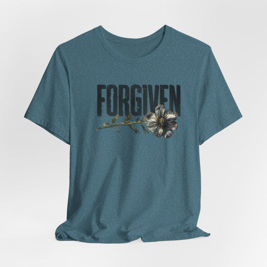 Forgiven Wild Flower Tshirt, Botanical Floral Forgiveness Shirt, Motivational Vintage Floral Shirt, Womens Bible Flower Shirt