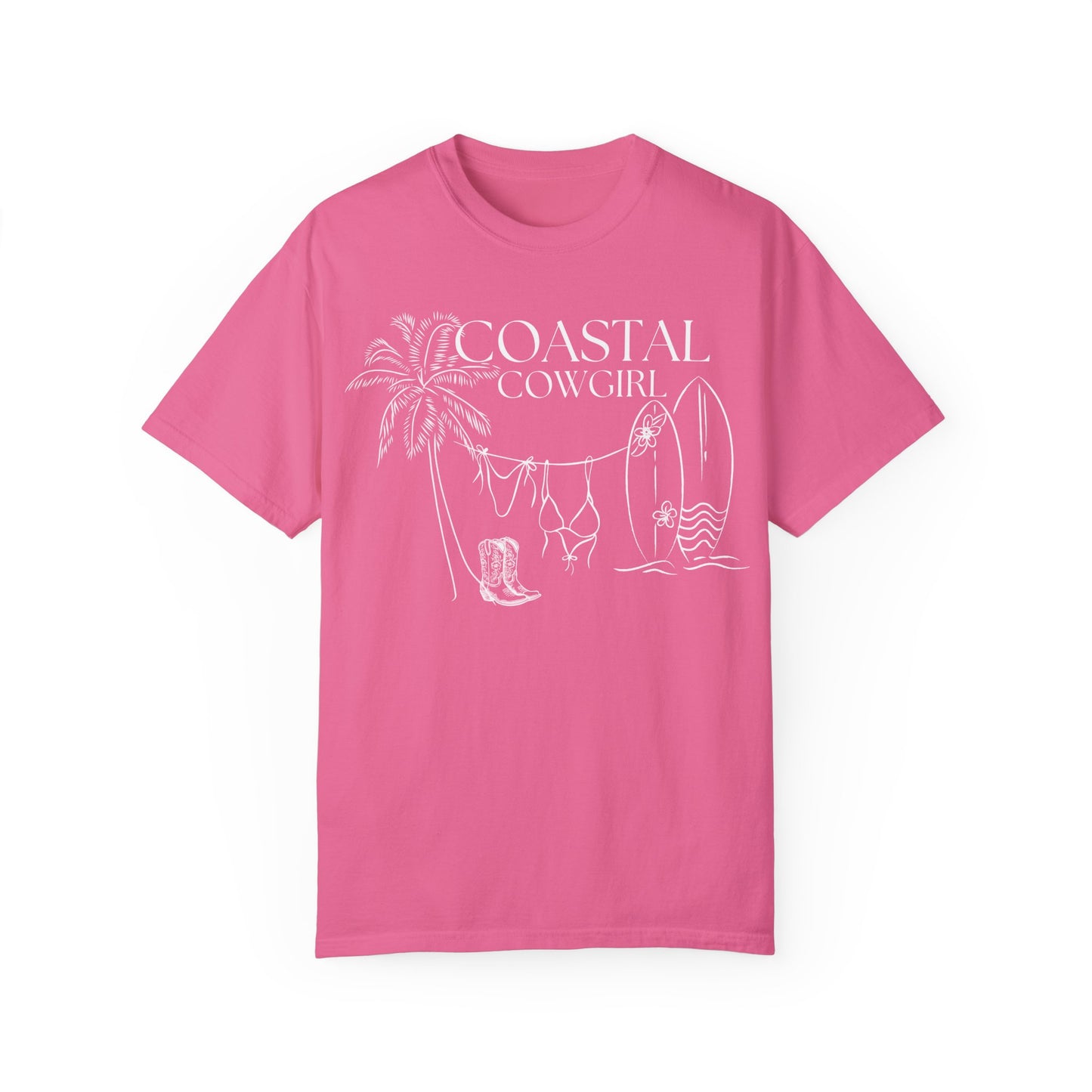 White Coastal Cowgirl Shirt, Comfort Colors Beach Shirt,