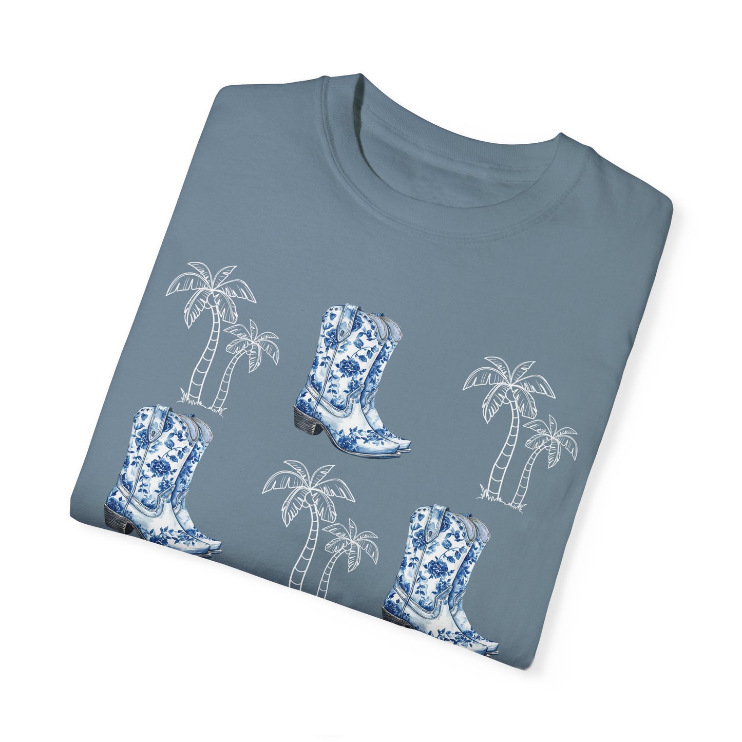 Coastal Cowgirl Comfort Colors Shirt, Chinoiserie Cowgirl Shirt, Palm Trees Beachy Cowgirl Shirt,