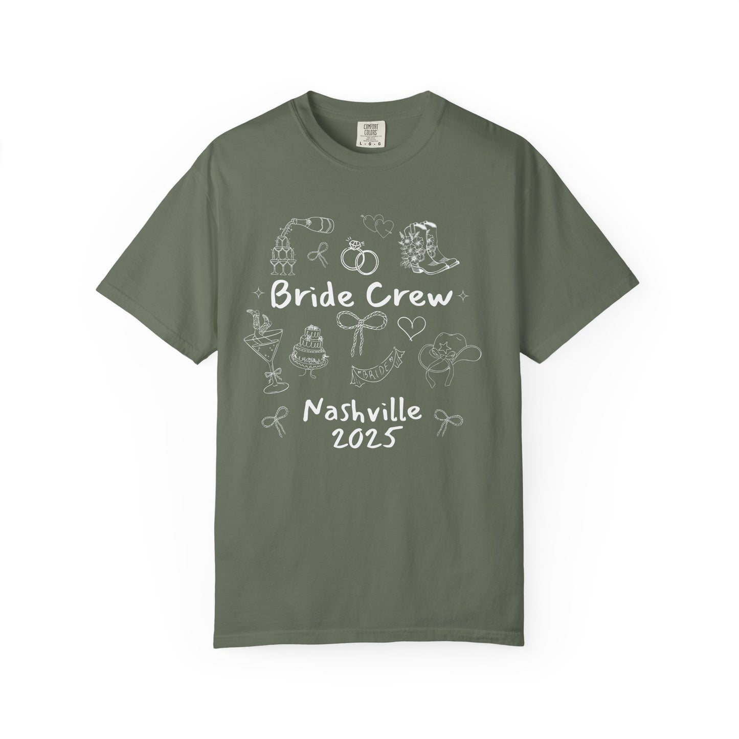 Nashville Bachelorette Doodle Shirts, Comfort Colors Cowgirl Bride and Bride Crew Shirts, Bachelorette Party Shirts, Bridesmaid Gifts