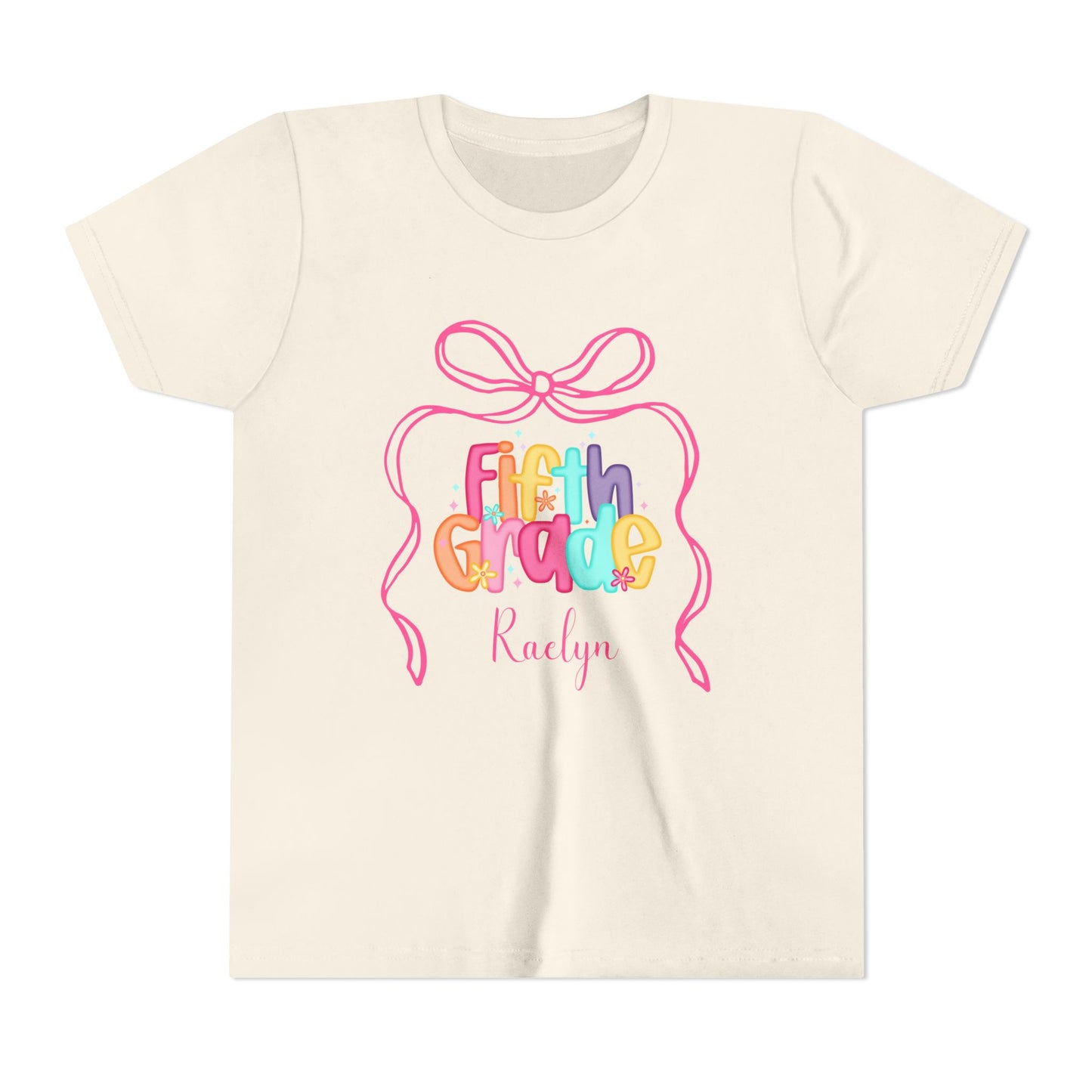 Personalized Girls Fifth Grade Shirt, Custom First Day of School Shirt, Back to School Shirt, 5th Grade Shirt with Name