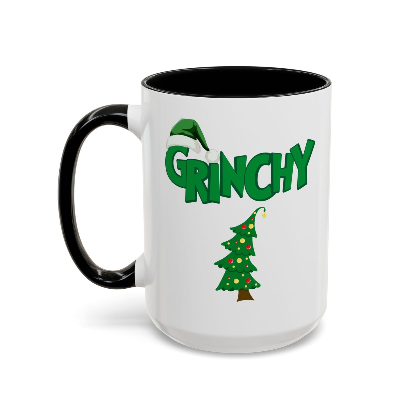 Grinchy Mug - black and red handles