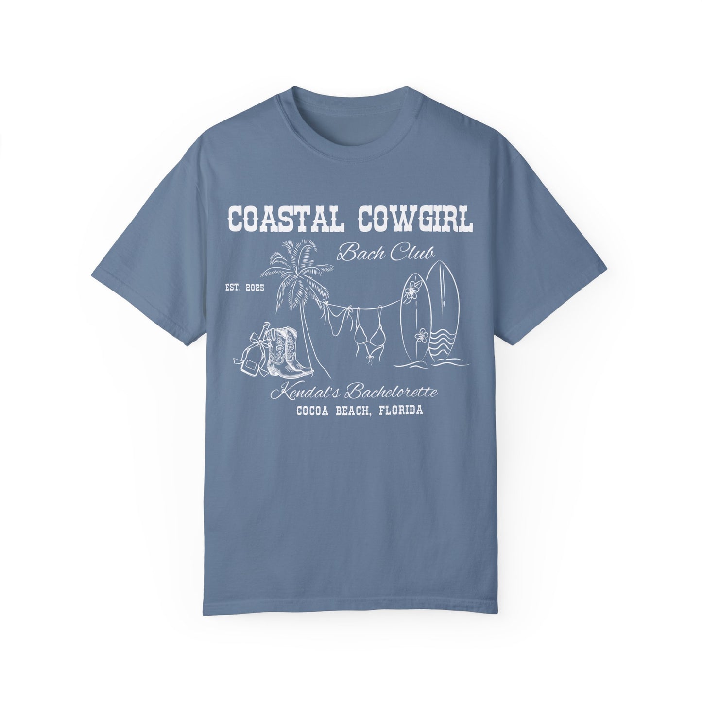 White Custom Bachelorette Coastal Cowgirl Shirt, Comfort Colors Beach Bachelorette Party Shirts, Boho Beachy Bridesmaid Gifts