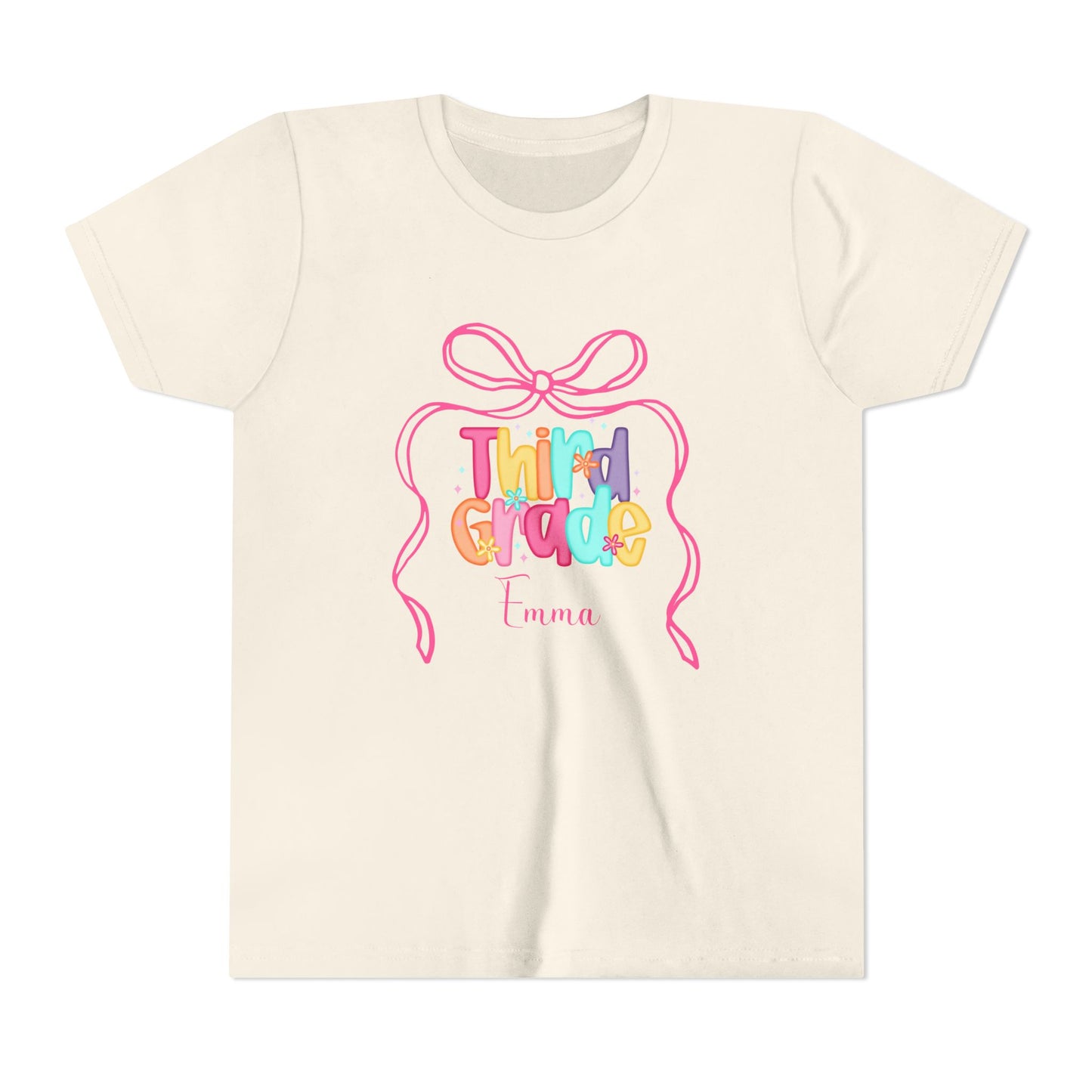 Personalized Girls Third Grade Shirt, Custom First Day of School Shirt, Back to School Shirt, 3rd Grade Shirt with Name