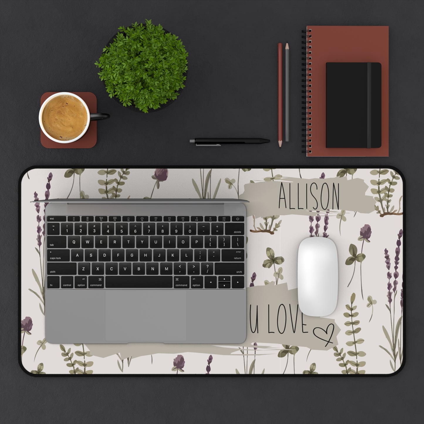 Personalized Floral Desk Pad, Custom Motivational Desk Accessories Home Office Desk Pad, Human Resources Gift for Boss, Co-Worker