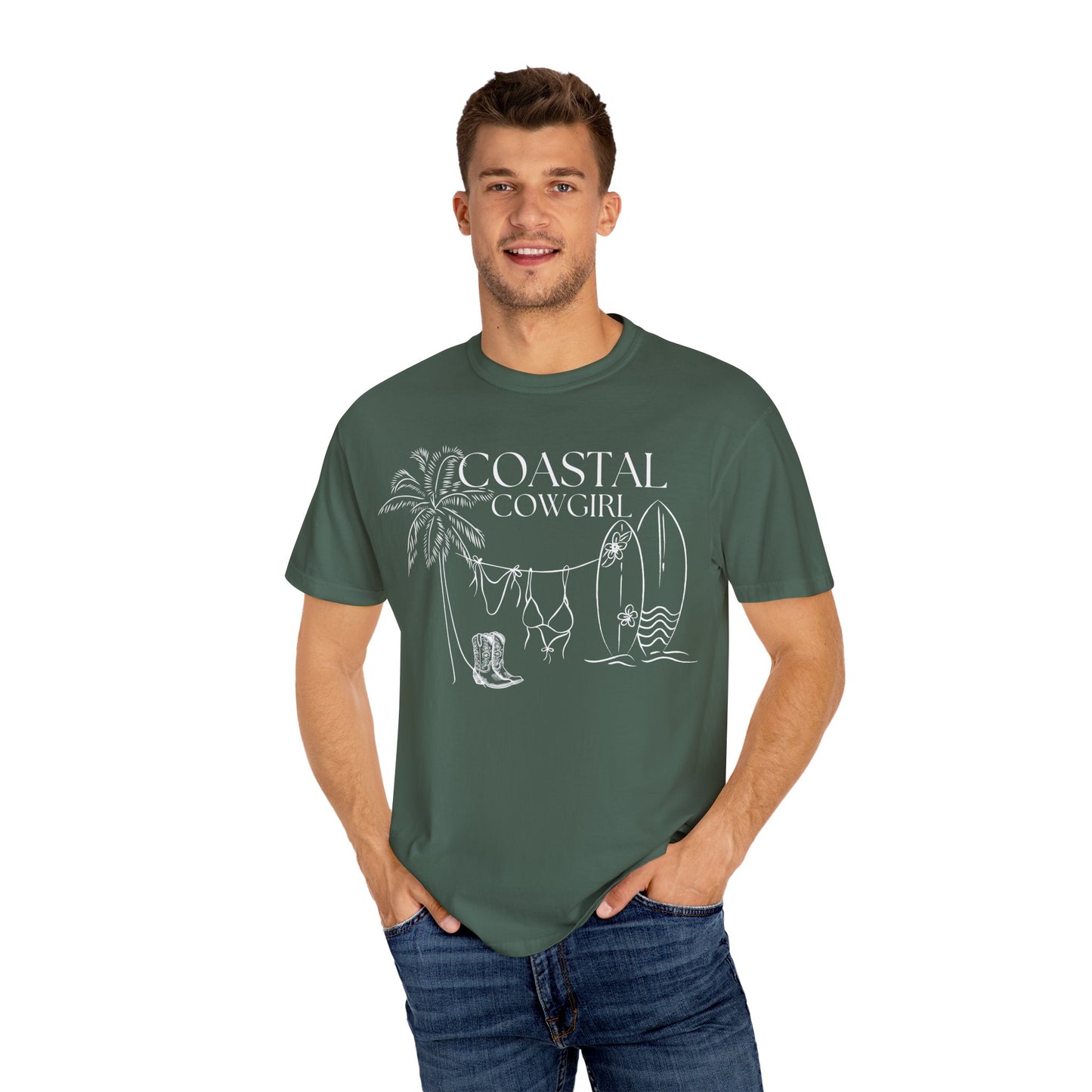 White Coastal Cowgirl Shirt, Comfort Colors Beach Shirt,
