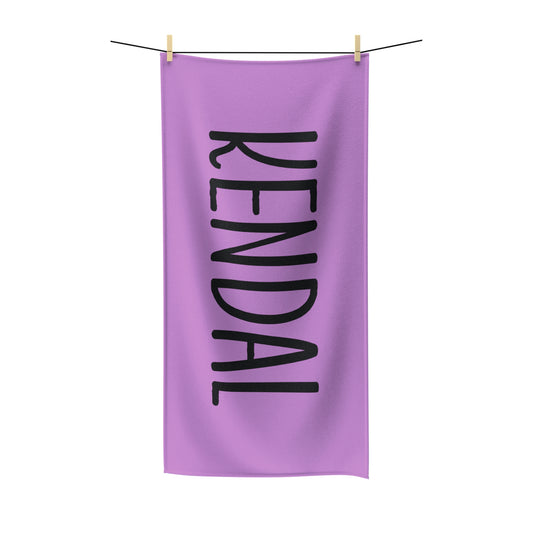 Purple Personalized Beach Towel, Custom Name Pool Towel, Girls Trip and Vacation Towels Gift for Bridesmaids Bachelorette Gift Idea