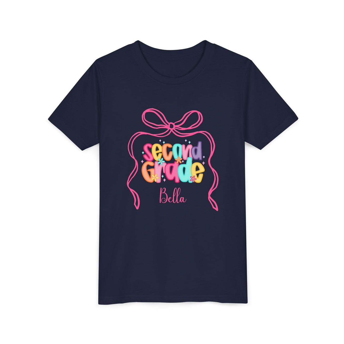 Personalized Girls Second Grade Shirt, Custom First Day of School Shirt, Back to School Shirt, 2nd Grade Shirt with Name