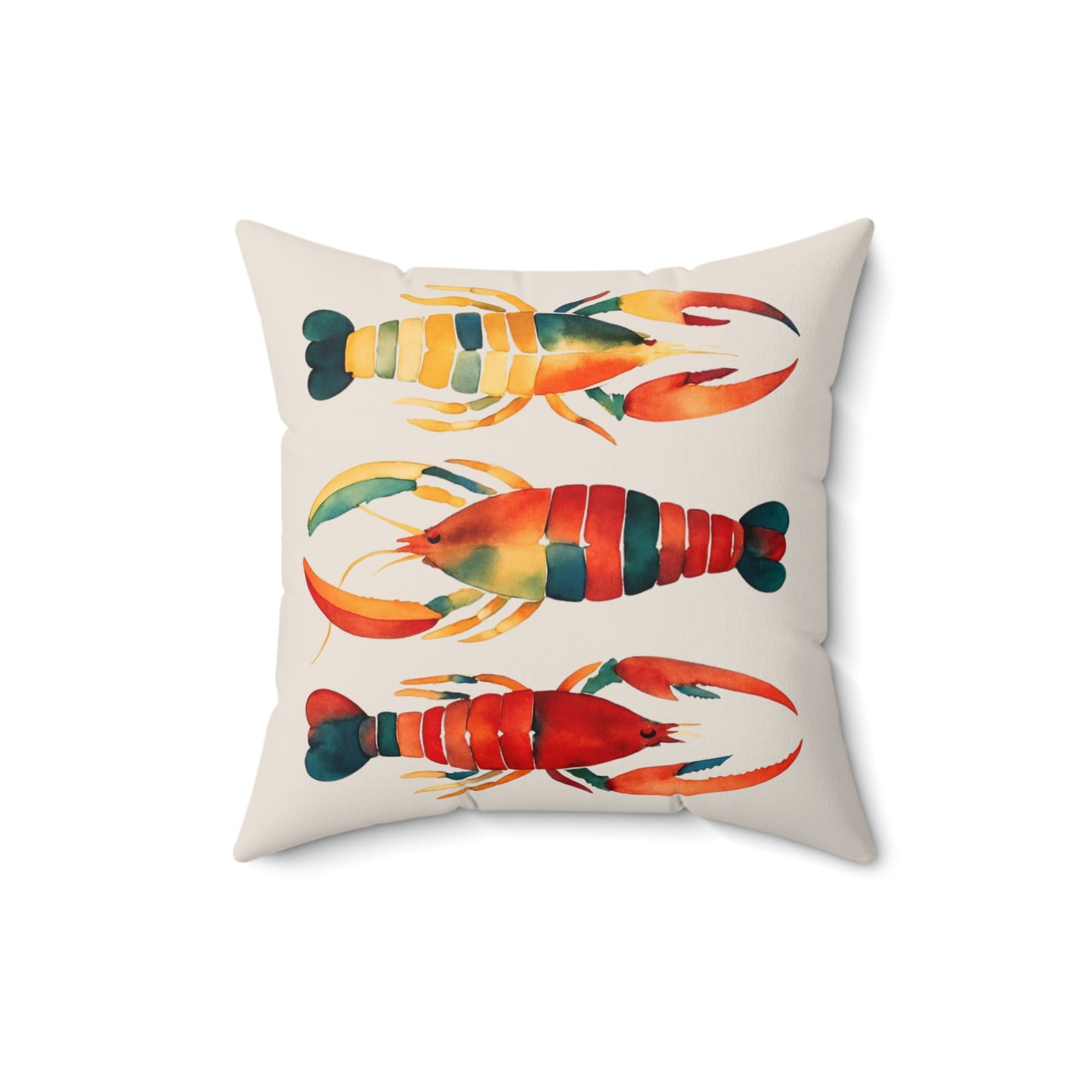 Vibrant Lobster Pillow, Fisherman Aesthetic Home Decor, Vibrant Coastal Decor, Maine Lobster Decor