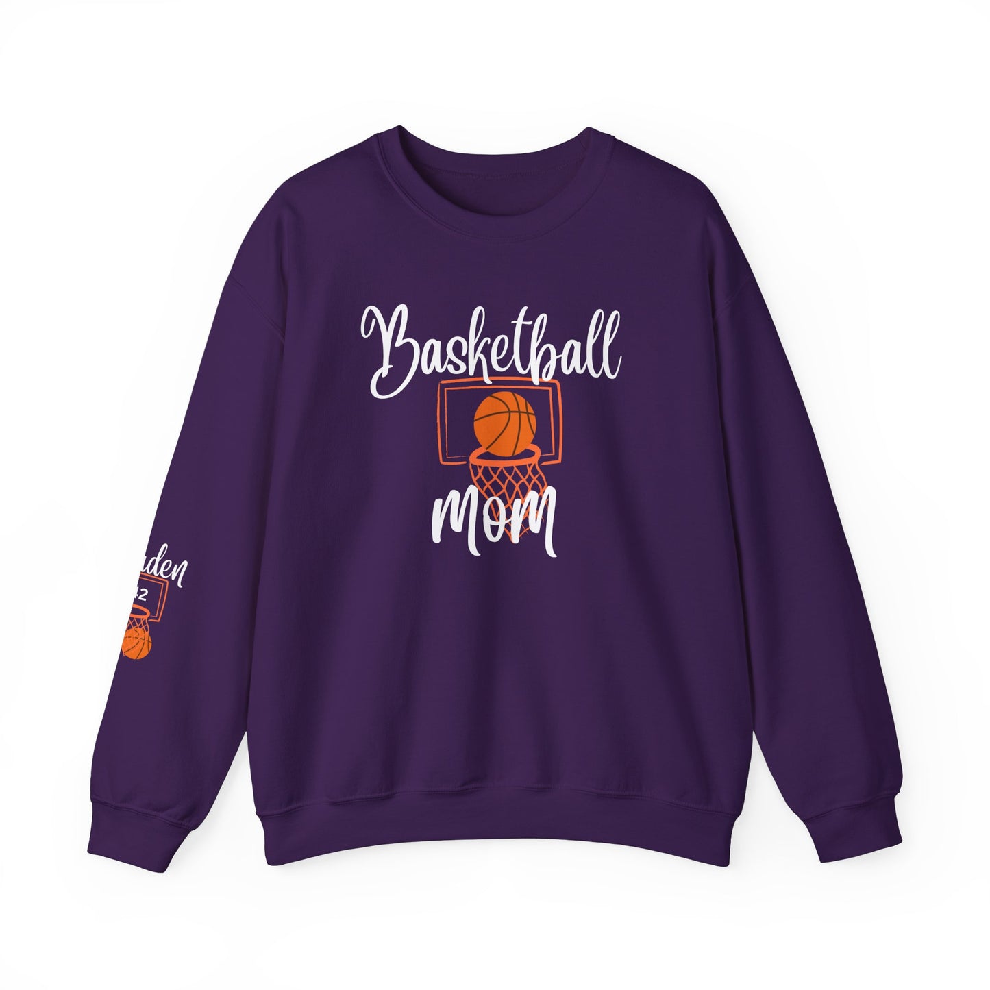 Custom Basketball Mom Shirt, Personalized Mom Basketball Sweatshirt, Mom Name on Sleeve Shirt Basketball Mom Gift