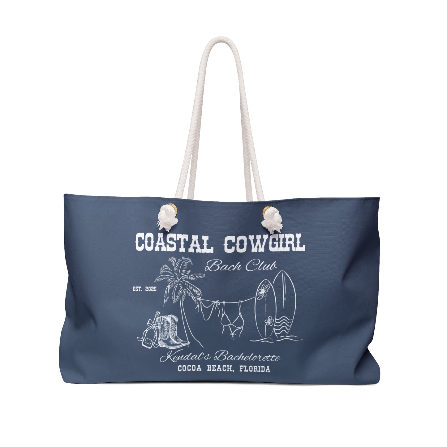 Denim Coastal Cowgirl Bachelorette Weekender Bag