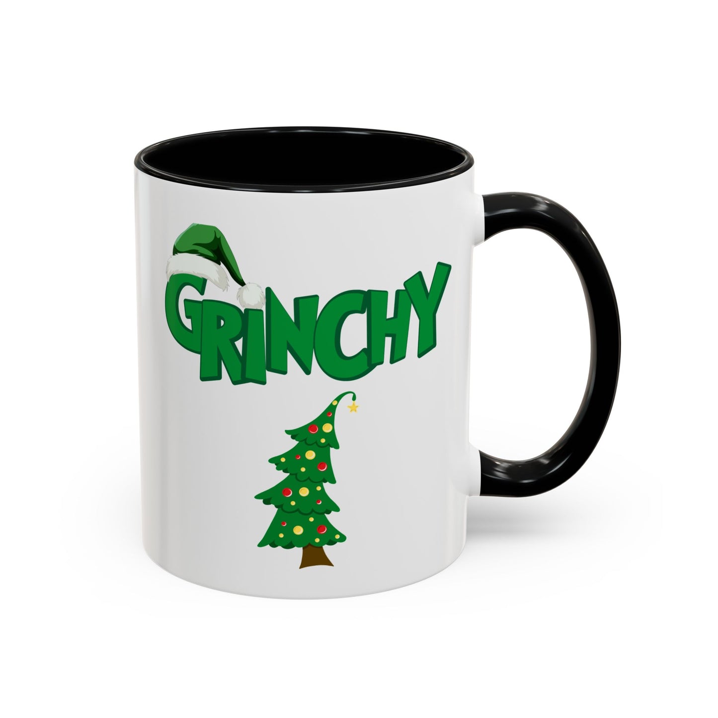 Grinchy Mug - black and red handles