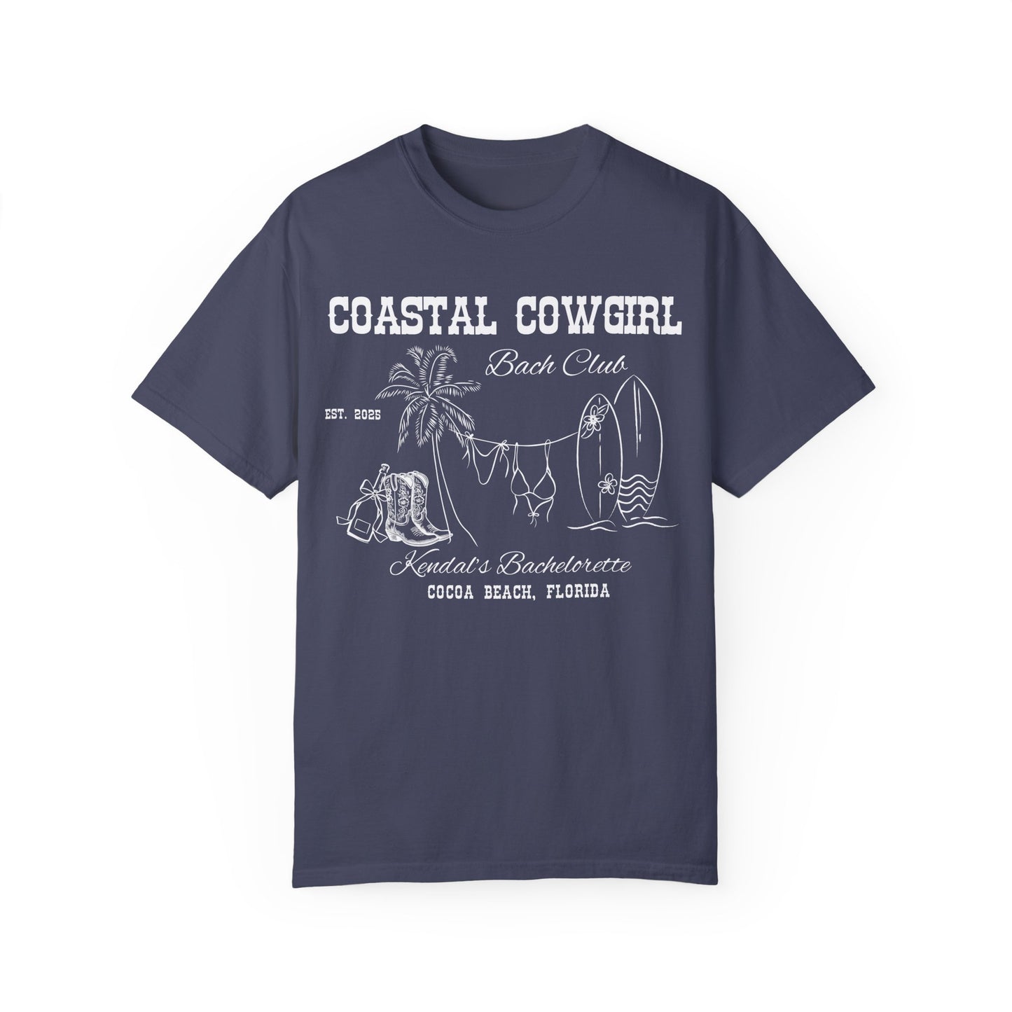 White Custom Bachelorette Coastal Cowgirl Shirt, Comfort Colors Beach Bachelorette Party Shirts, Boho Beachy Bridesmaid Gifts