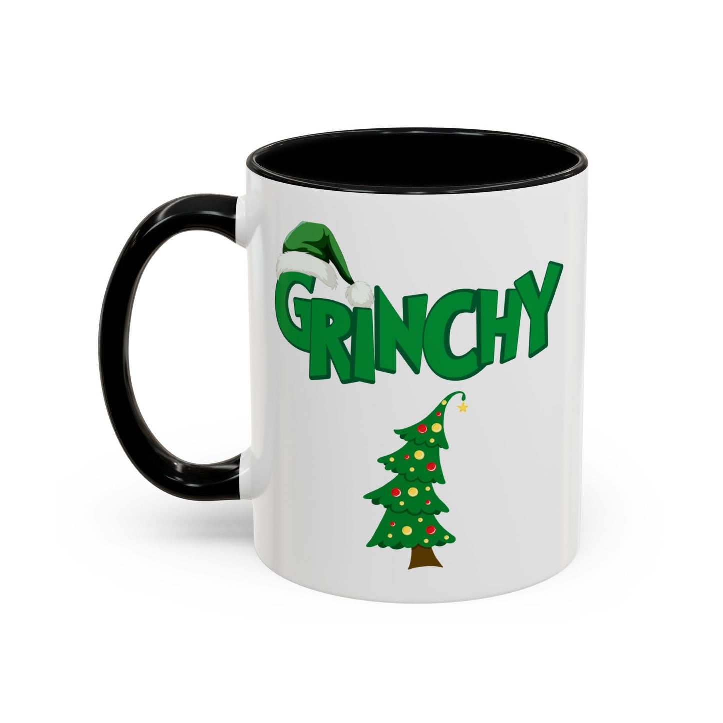 Grinchy Mug - black and red handles
