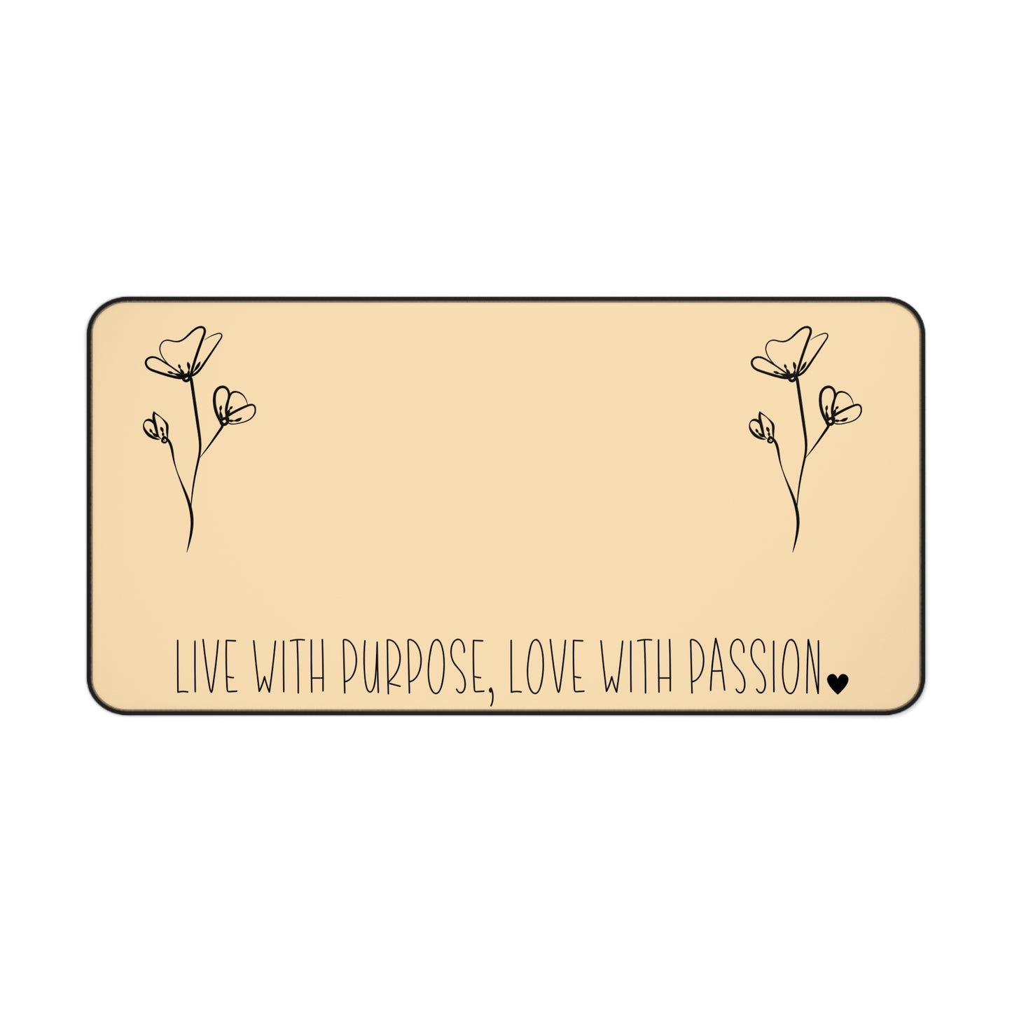 Yellow Live with Purpose Love with Passion Desk Pad Human Resources, Home Office Decor Gift for Co-Worker Inspirational Office Accessory