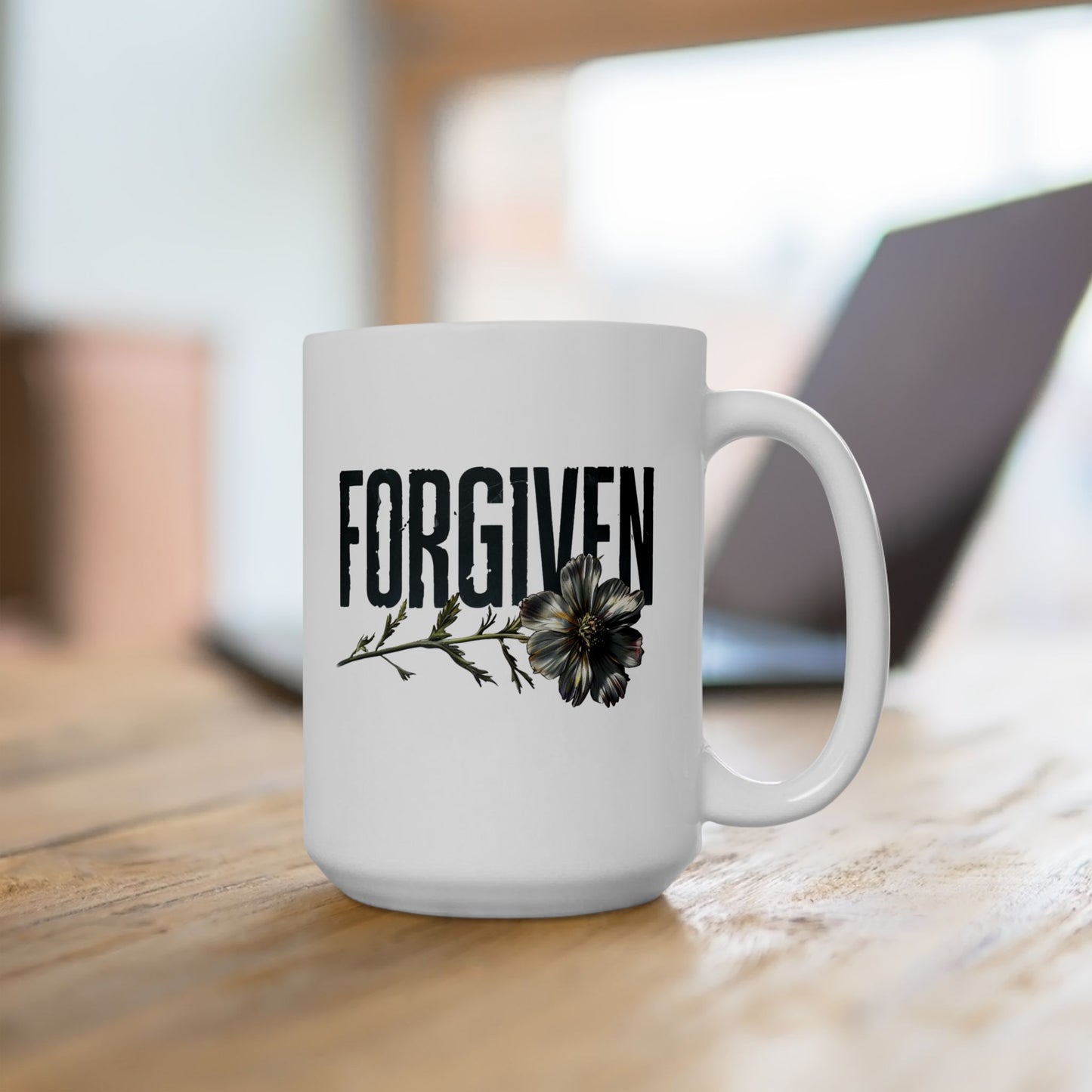White Forgiven Wild Flower Mug