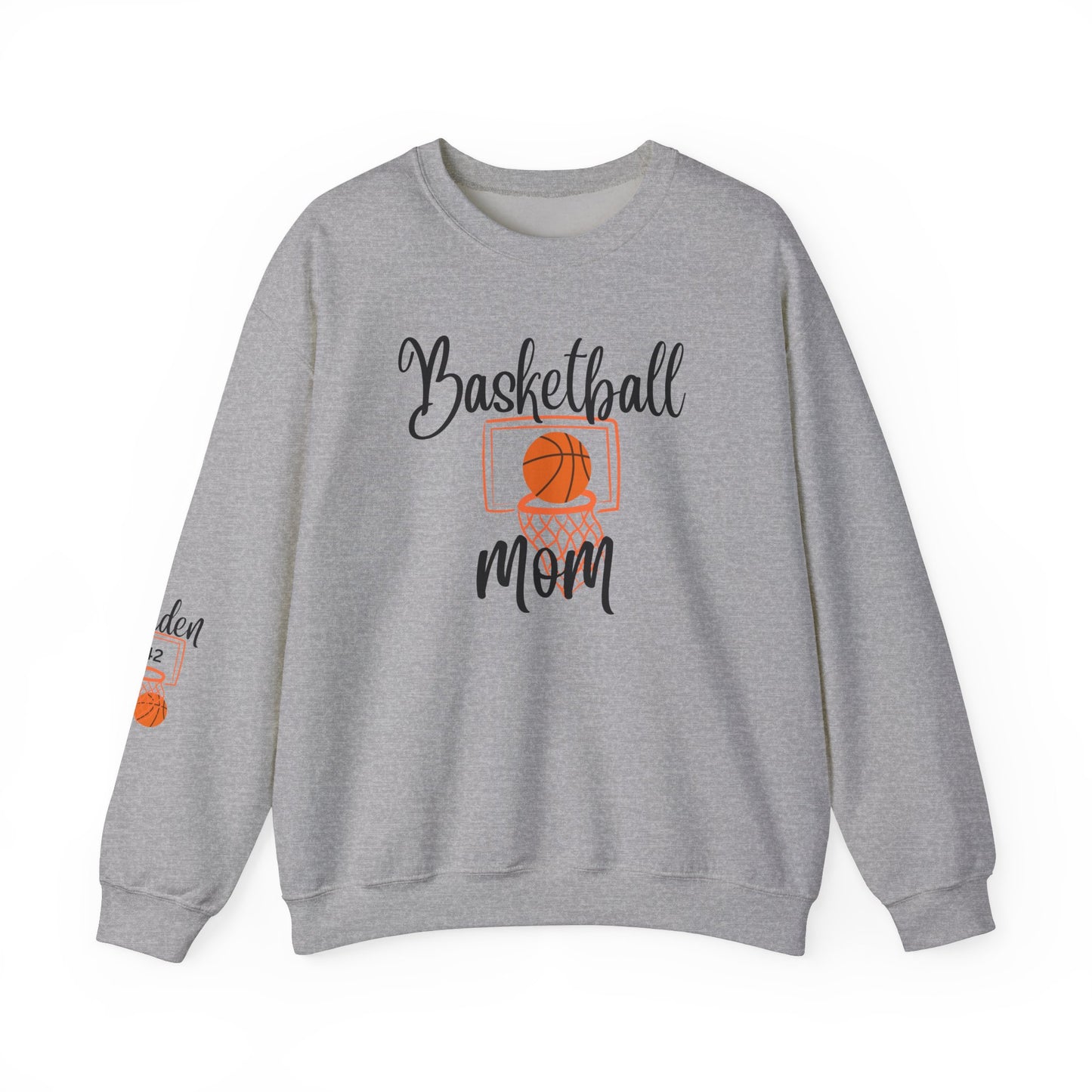 Custom Basketball Mom Shirt, Personalized Mom Basketball Sweatshirt, Mom Name on Sleeve Shirt Basketball Mom Gift