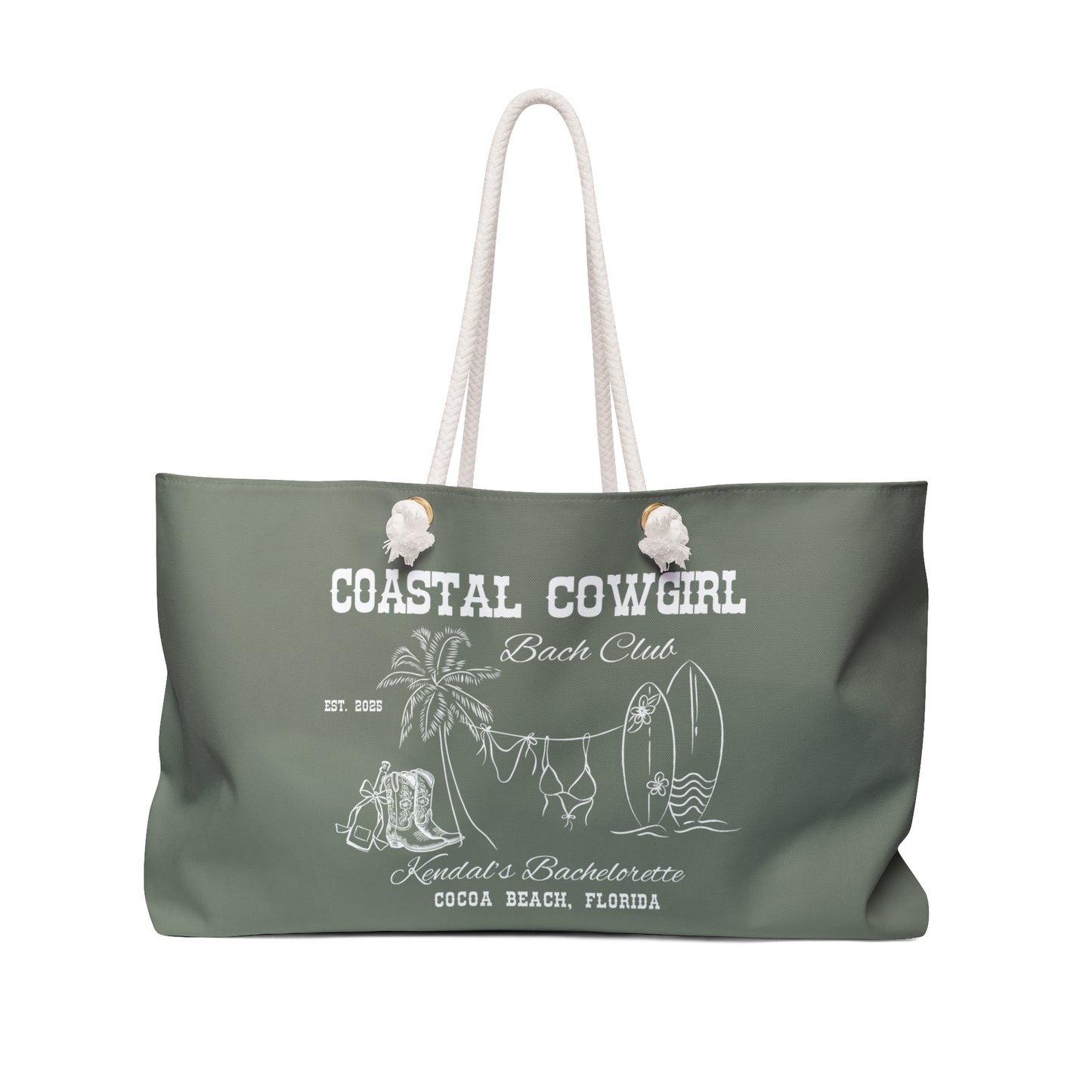 Moss Coastal Cowgirl Bachelorette Weekender Bag