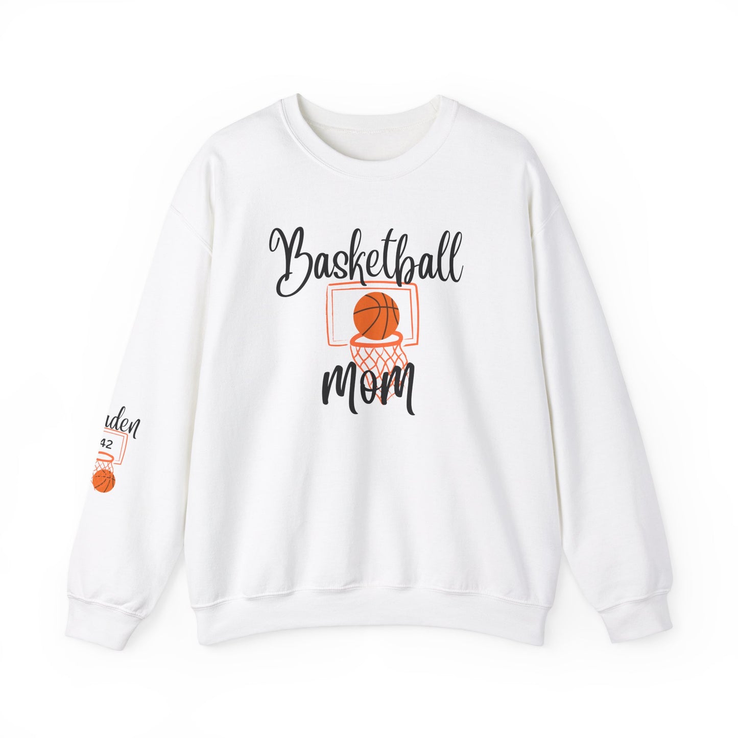 Custom Basketball Mom Shirt, Personalized Mom Basketball Sweatshirt, Mom Name on Sleeve Shirt Basketball Mom Gift