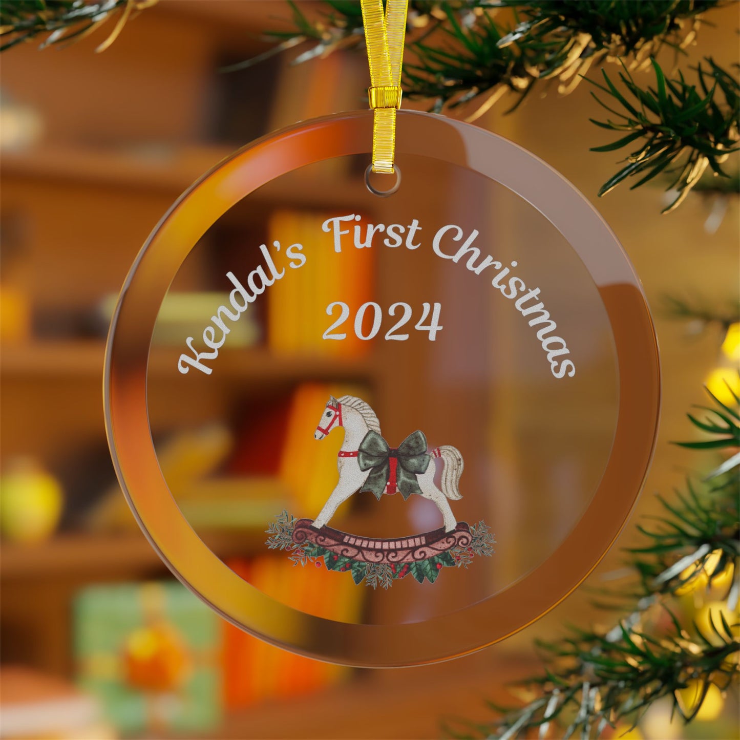 Baby's First Christmas Ornament, Personalized Baby's First Ornament, Rocking Horse Ornament, Baby Gift