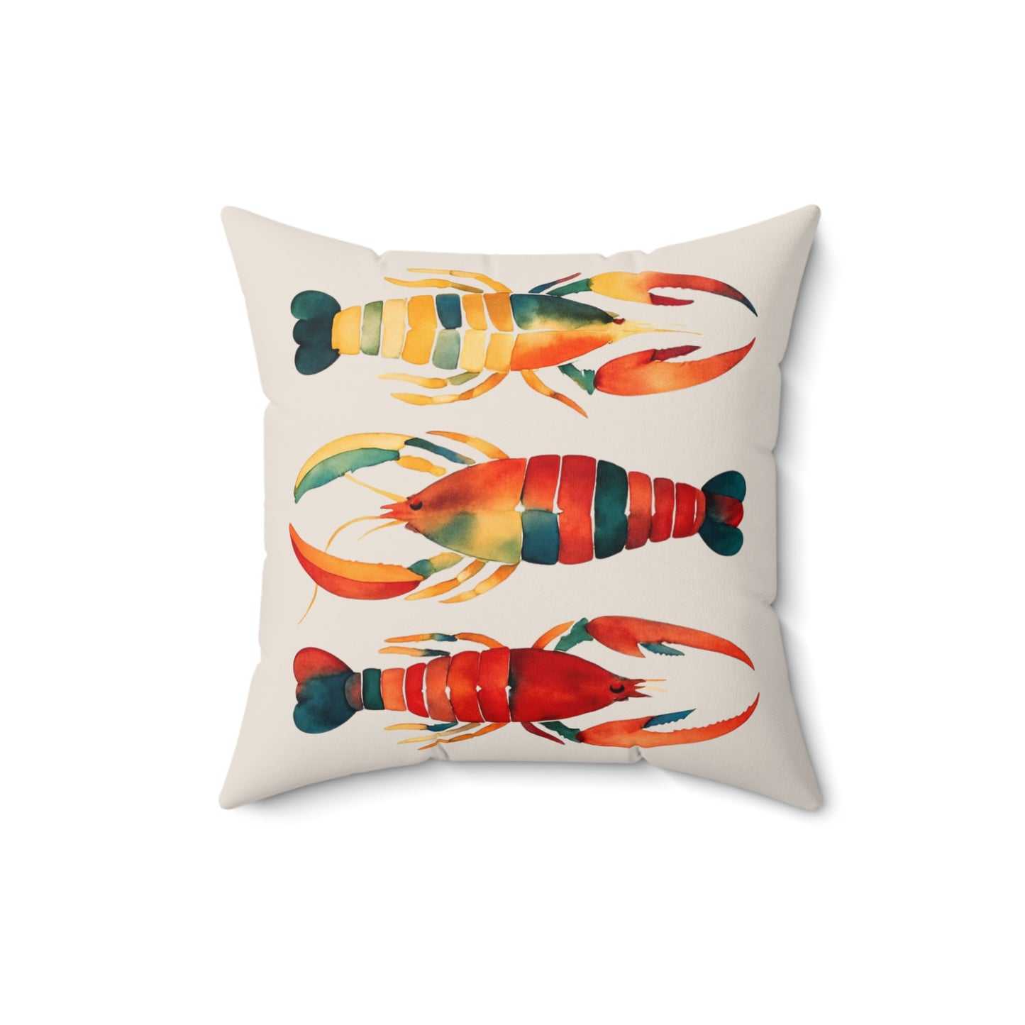 Vibrant Lobster Pillow, Fisherman Aesthetic Home Decor, Vibrant Coastal Decor, Maine Lobster Decor