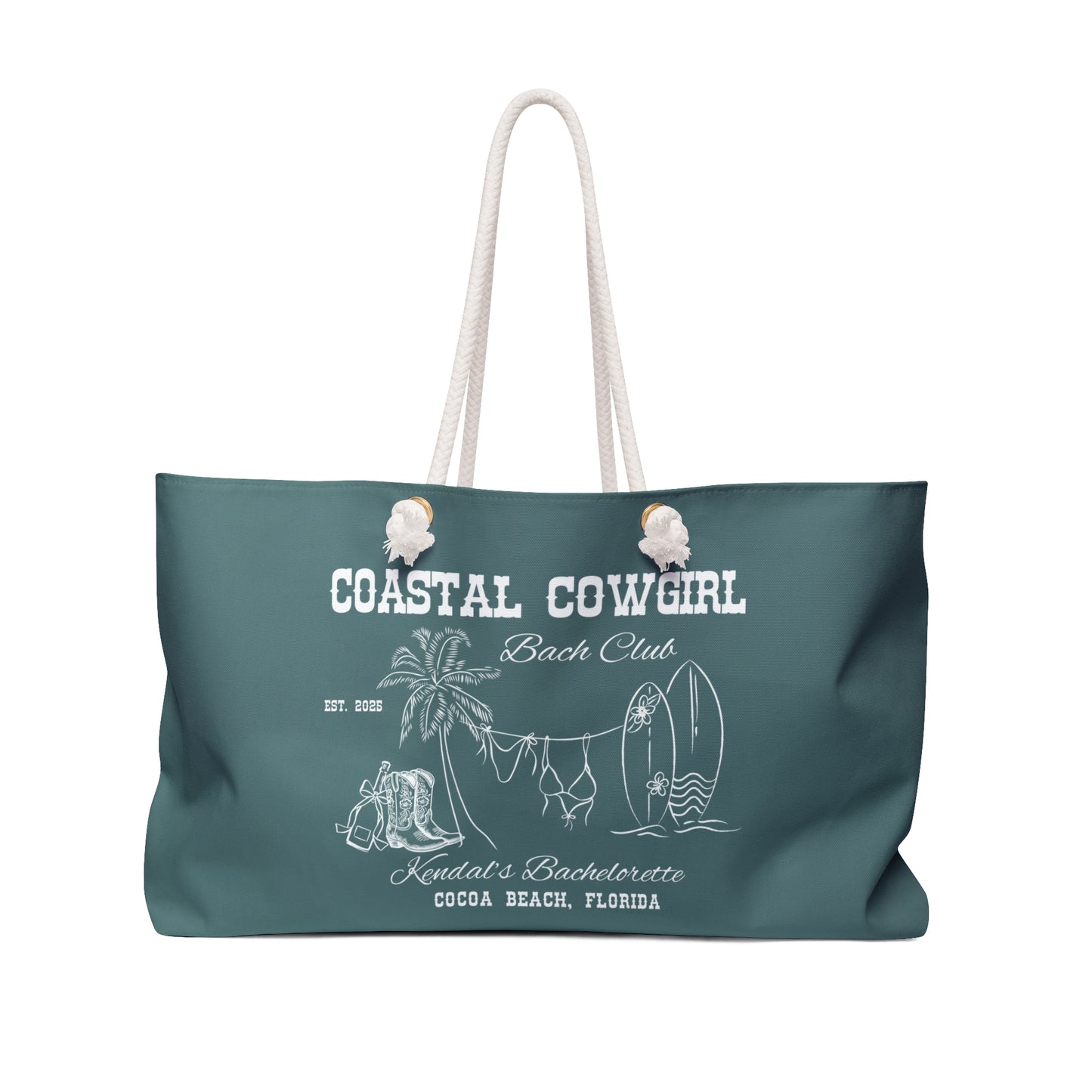 Light green Coastal Cowgirl Bachelorette Weekender Bag