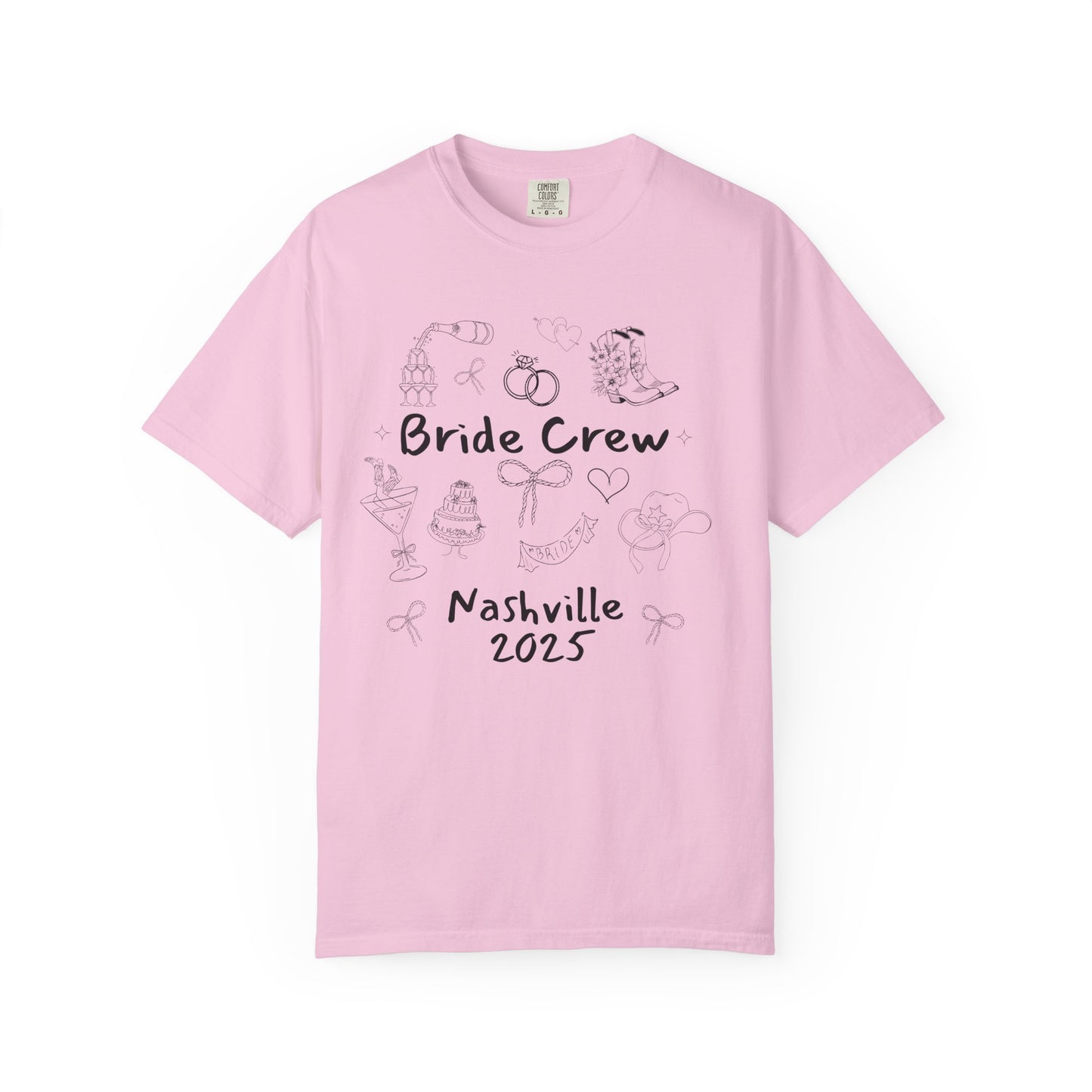 Nashville Bachelorette Doodle Shirts, Comfort Colors Cowgirl Bride and Bride Crew Shirts, Bachelorette Party Shirts, Bridesmaid Gifts