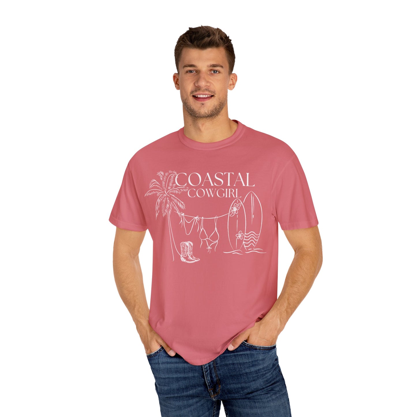 White Coastal Cowgirl Shirt, Comfort Colors Beach Shirt,