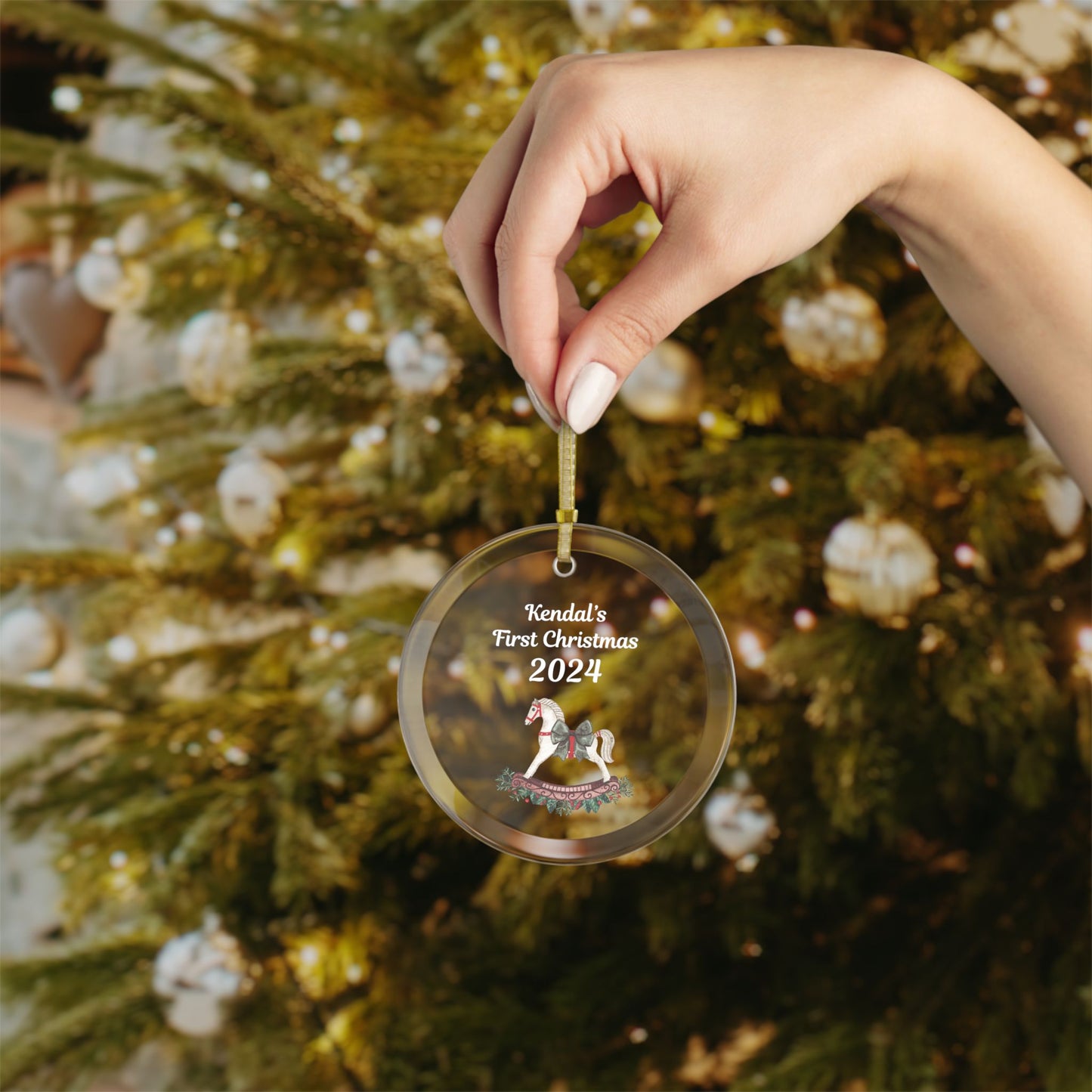 Baby's First Christmas Ornament, Personalized Baby's First Ornament, Rocking Horse Ornament, Baby Gift