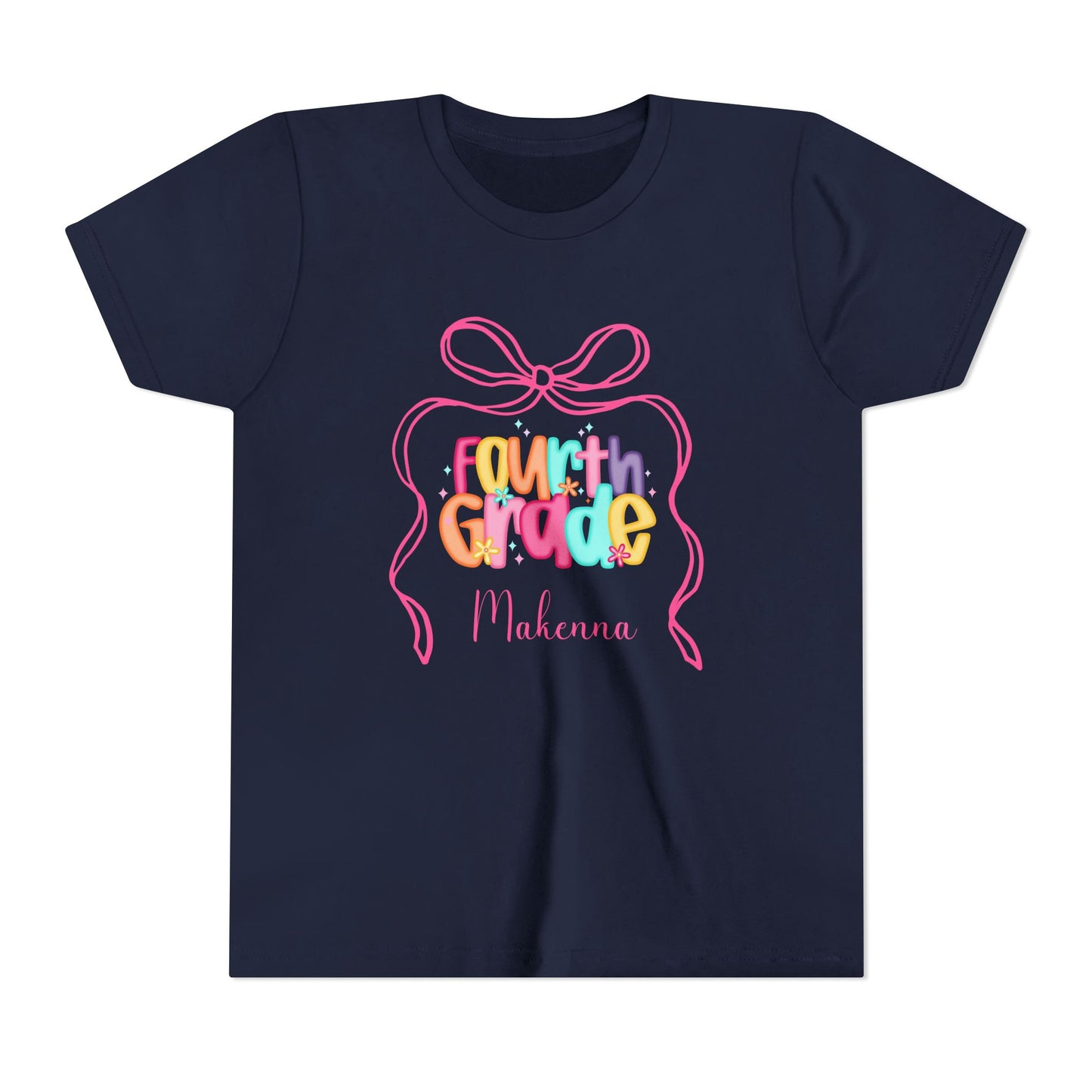Personalized Girls Fourth Grade Shirt, Custom First Day of School Shirt, Back to School Shirt, 4th Grade Shirt with Name