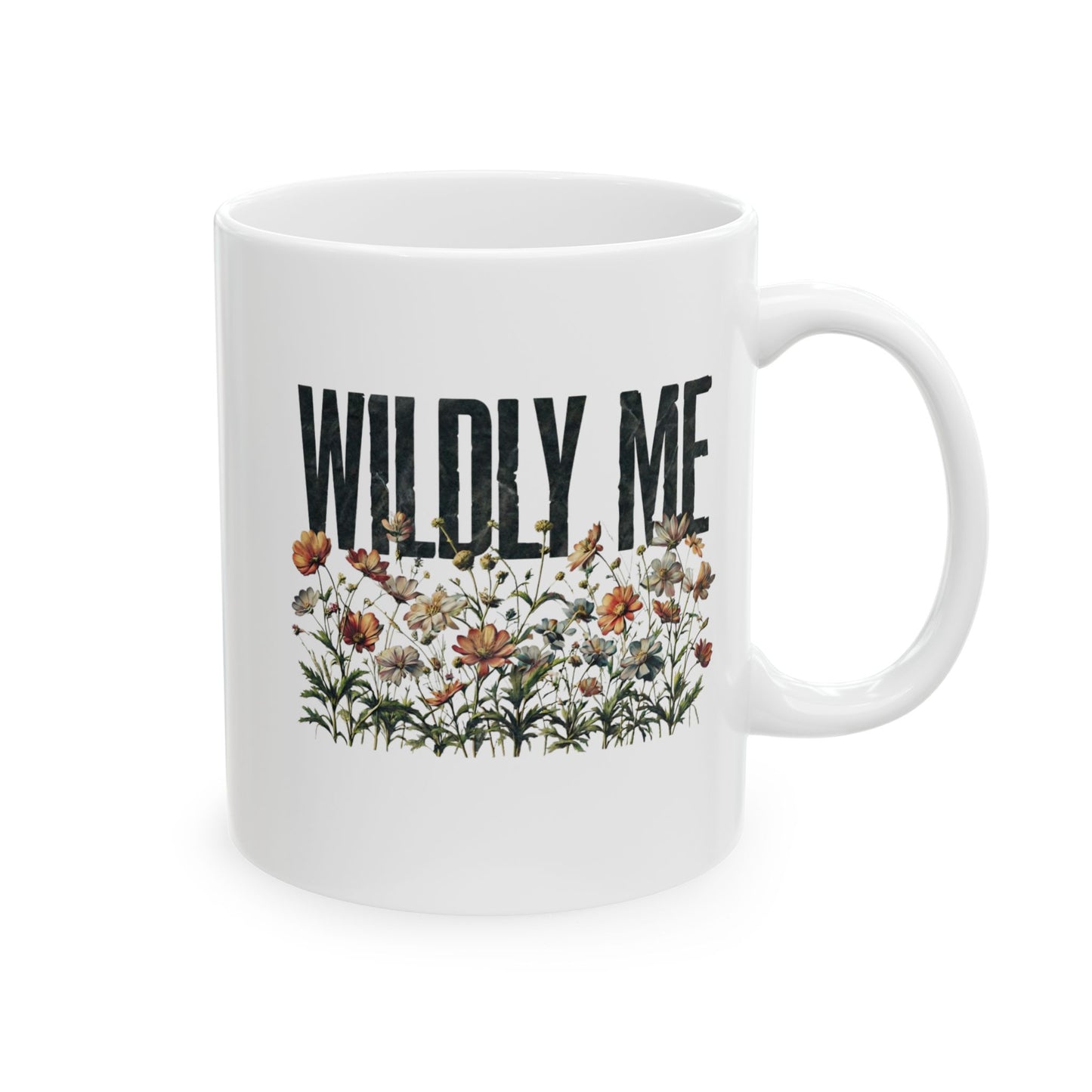 Wildy Me Wildflower Mug, Floral Boho Coffee Mug, Botanical Wild Flowers Mug, Spring Gift for Her, Self-Love Friend Gift