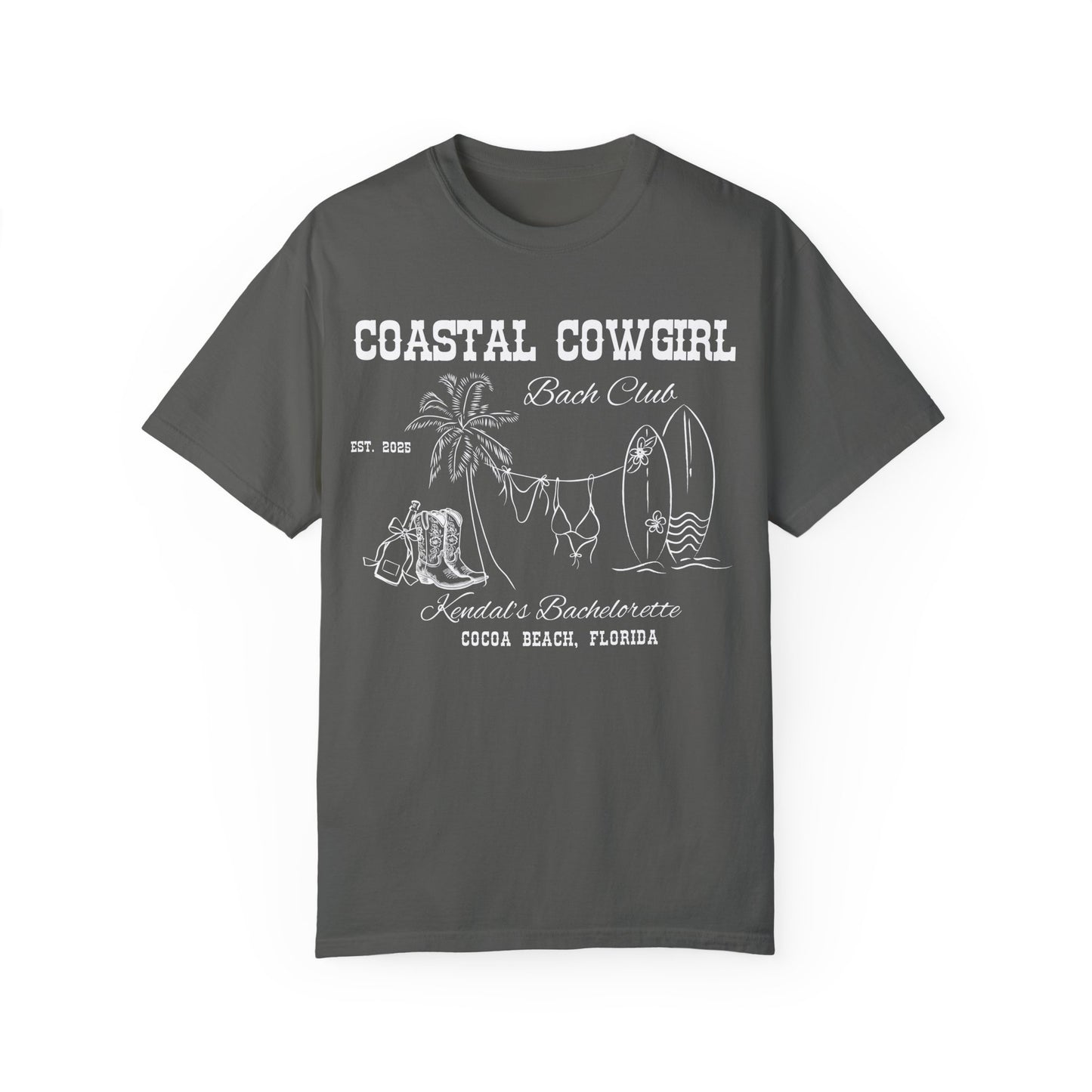 White Custom Bachelorette Coastal Cowgirl Shirt, Comfort Colors Beach Bachelorette Party Shirts, Boho Beachy Bridesmaid Gifts