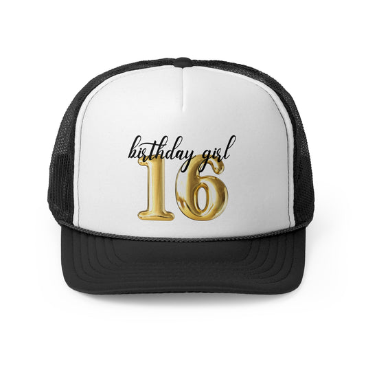 16th Birthday Girl Trucker Hat, Sweet 16 Birthday Crew Trucker Hats, 16th Birthday Gift, 16th Birthday Group Trucker Hats